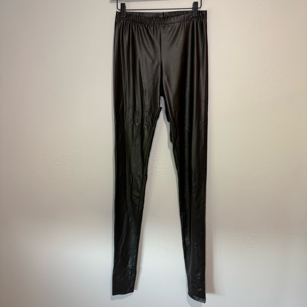 Alloy Apparel Black Faux Leather Leggings – 36” Inseam | Size M